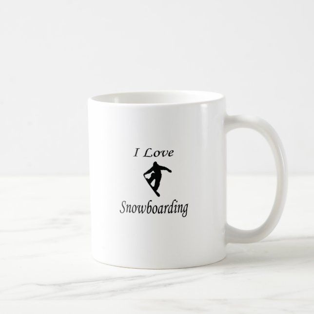 I Love Snowboarding Coffee Mug (Right)