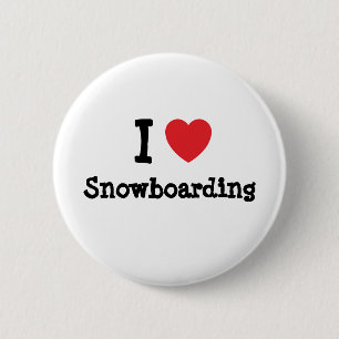 I love Snowboarding heart custom personalised 6 Cm Round Badge
