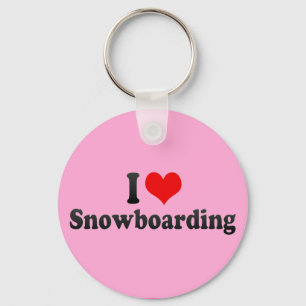 I Love Snowboarding Key Ring