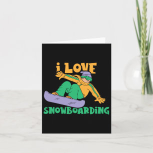 I Love Snowboarding Lover Snowboard Snowboarder Card