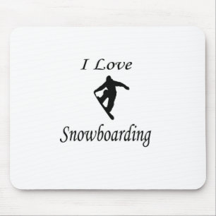 I Love Snowboarding Mouse Mat