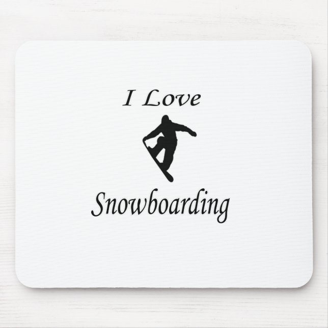 I Love Snowboarding Mouse Mat (Front)