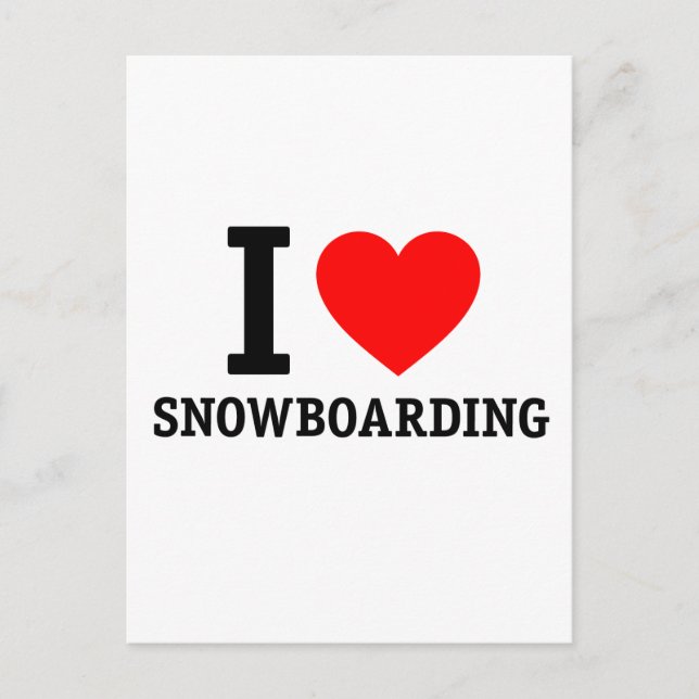 I Love Snowboarding Postcard (Front)