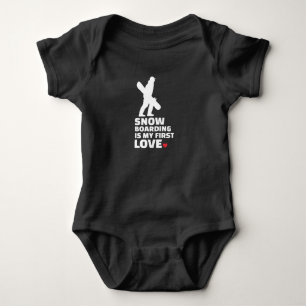 I love snowboarding Stylish snowboarding Baby Bodysuit