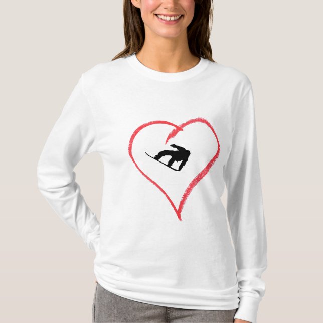 I Love Snowboarding T-Shirt (Front)