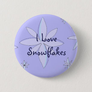 I Love Snowflakes 6 Cm Round Badge