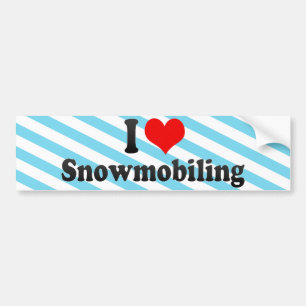 I Love Snowmobiling Bumper Sticker
