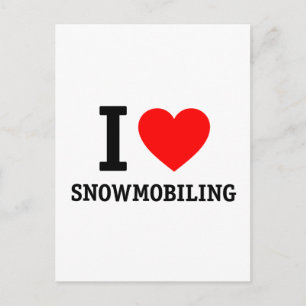 I Love Snowmobiling Postcard