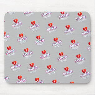 I LOVE SOCA on GREY Mouse Mat