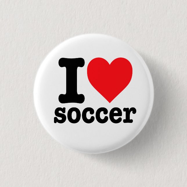 "I love soccer" 3 Cm Round Badge (Front)