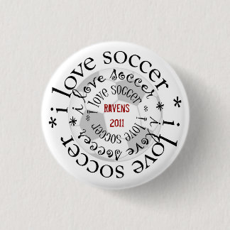 i love soccer 3 cm round badge