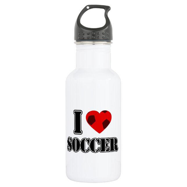 I Love Soccer - 532 Ml Water Bottle (Front)