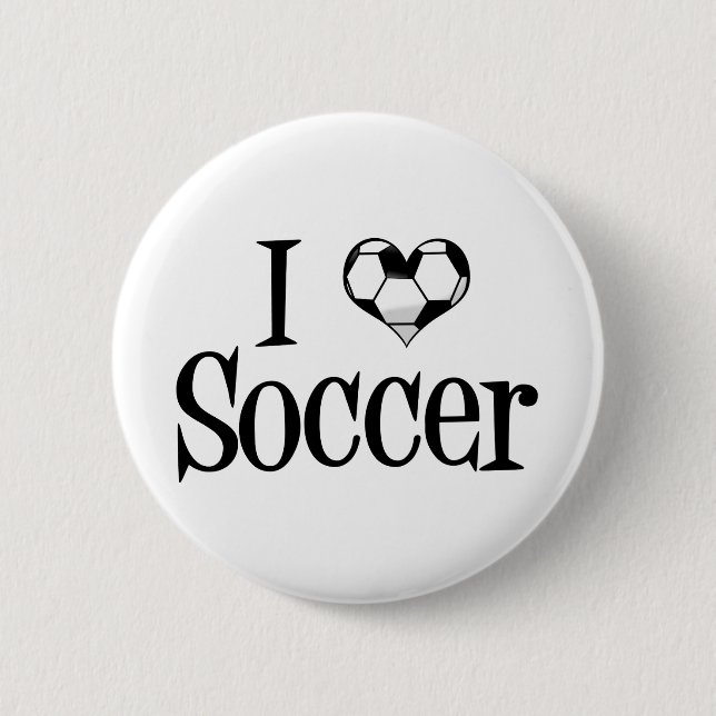 I Love Soccer 6 Cm Round Badge (Front)