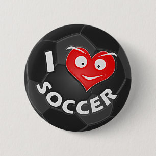 I Love Soccer 6 Cm Round Badge