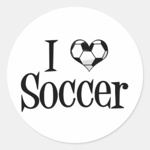 I Love Soccer Classic Round Sticker