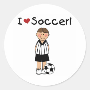 I Love Soccer Classic Round Sticker