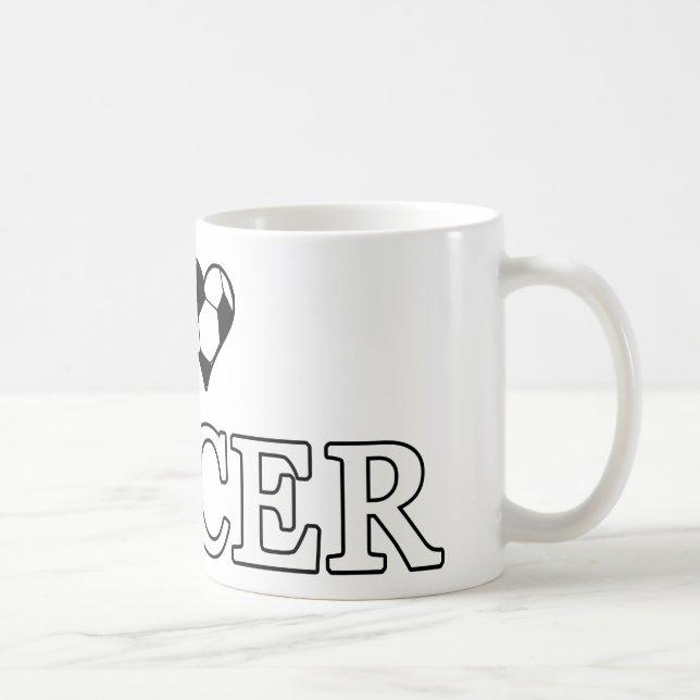 I Love Soccer Coffee Mug (Right)