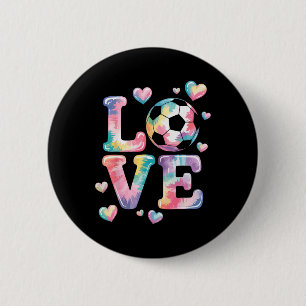 I Love Soccer Goalie Girl Player Fan Game Day Tie 6 Cm Round Badge