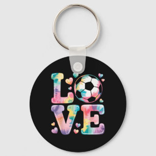 I Love Soccer Goalie Girl Player Fan Game Day Tie Key Ring