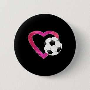 I Love Soccer Heart And Ll For Girls Teens And Wom 6 Cm Round Badge