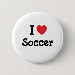 I love Soccer heart custom personalised 6 Cm Round Badge