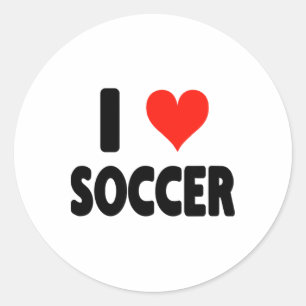 I Love Soccer - Heart Soccer Futbol Field Pitch Go Classic Round Sticker
