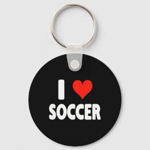 I Love Soccer Heart Soccer Futbol Field Pitch Goal Key Ring