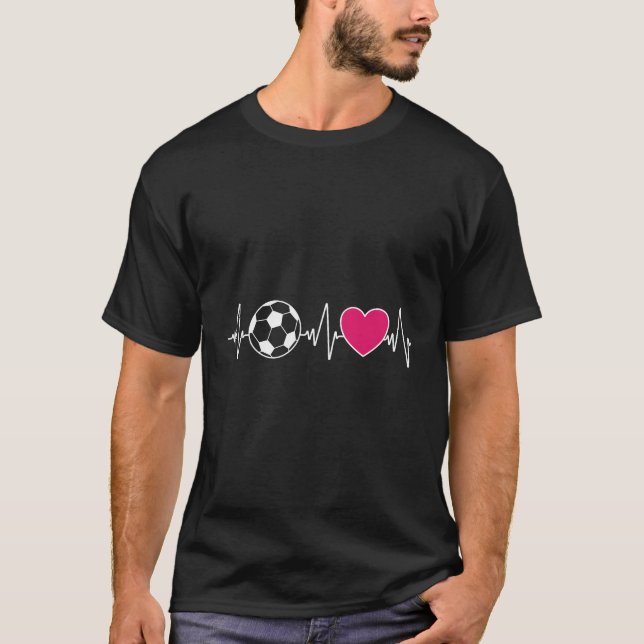 I Love Soccer Long Sleeve Heartbeat Shirt (Front)