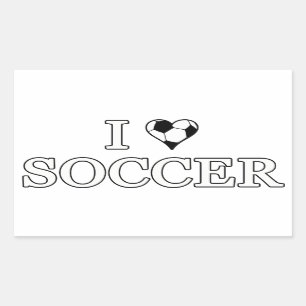 I Love Soccer Rectangular Sticker