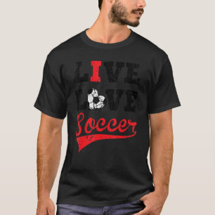 I Love Soccer Red Vintage T-Shirt