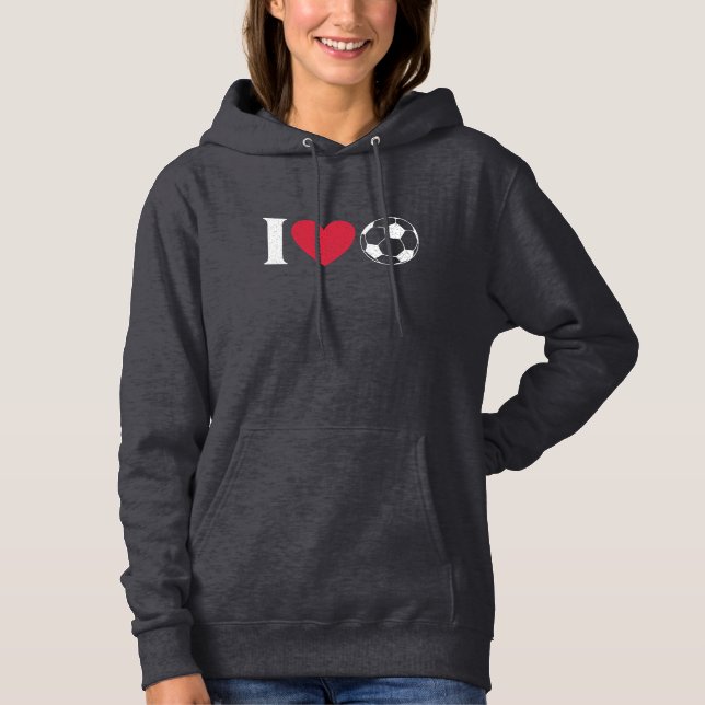 I love soccer retro heart football lover hoodie (Front)
