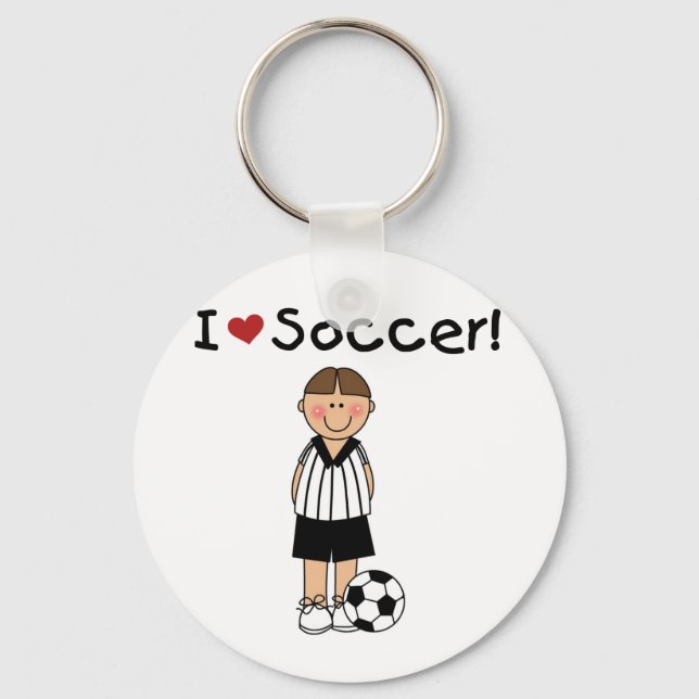 I Love Soccer T-shirts and Gifts Key Ring (Front)
