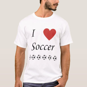 I Love Soccer Text Design T-Shirt