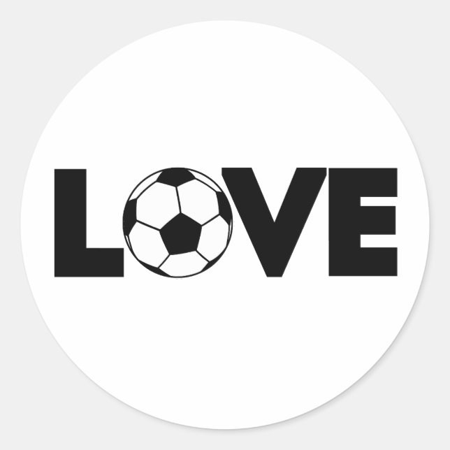 I love Soccer with Black Text Classic Round Sticker (Front)