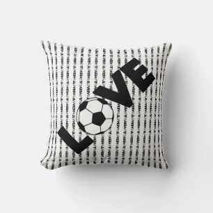 I love Soccer with Black Text  Cushion