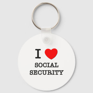 I Love Social Security Key Ring