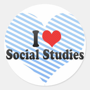 I Love Social Studies Classic Round Sticker
