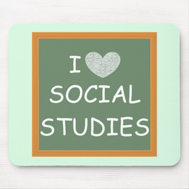 I Love Social Studies Mouse Mat (Front)