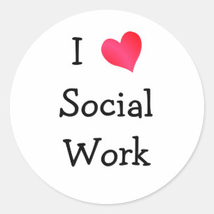 I Love Social Work Classic Round Sticker