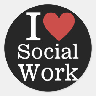 I ❤️ Love  Social Work for Students/Faculty Classic Round Sticker