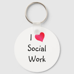I Love Social Work Key Ring