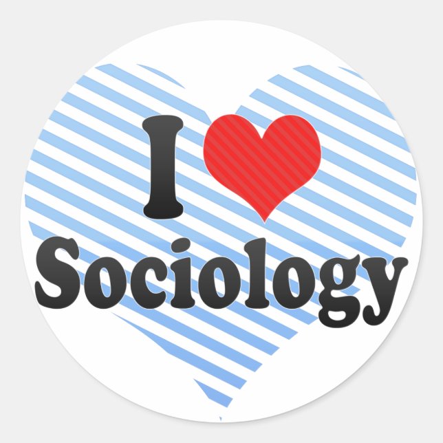 I Love Sociology Classic Round Sticker (Front)