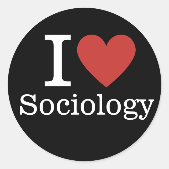 I ❤️ Love Sociology for Students/Faculty Classic Round Sticker (Front)