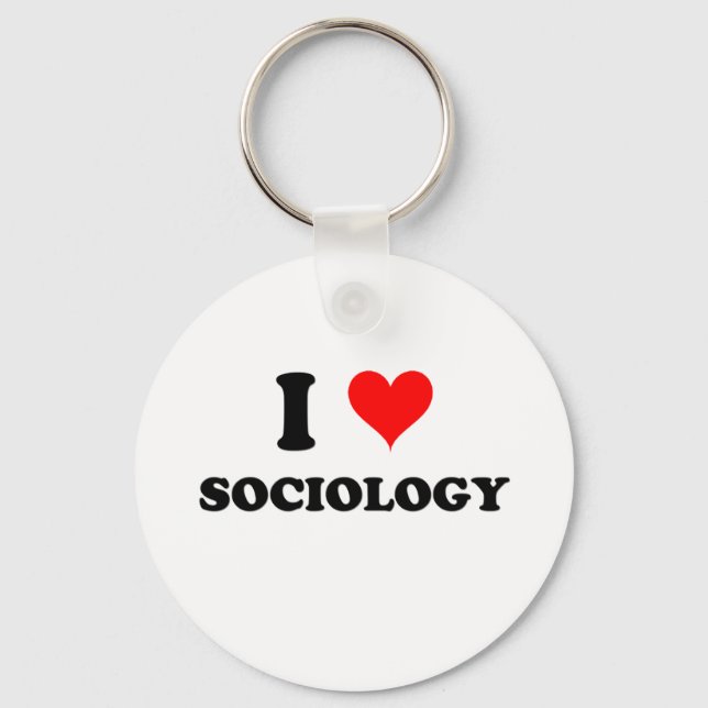 I Love Sociology Key Ring (Front)