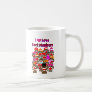"I LOVE SOCK MONKEYS" Gifts Coffee Mug