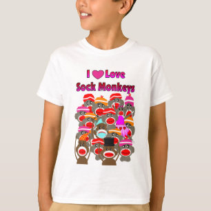 "I LOVE SOCK MONKEYS" Gifts T-Shirt