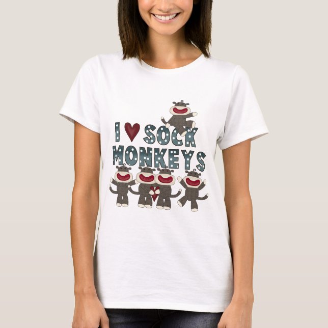 I Love Sock Monkeys Tshirts and Gifts (Front)