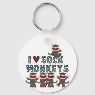 I Love Sock Monkeys Tshirts and Gifts Key Ring