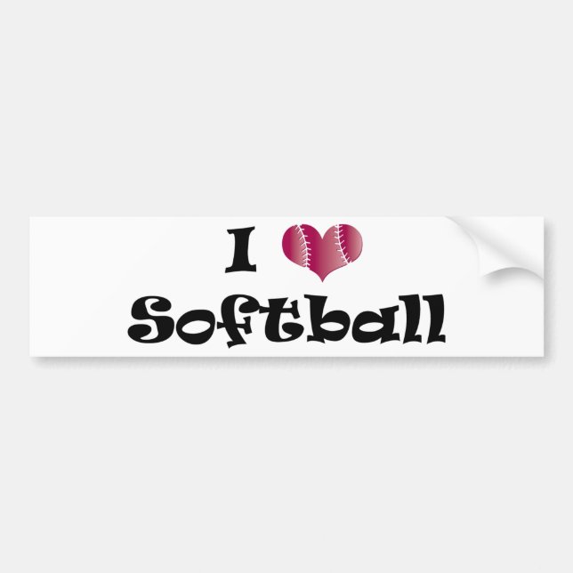 I love Softball Bumper Sticker (Front)