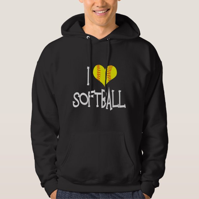 I Love Softball Hoodie (Front)